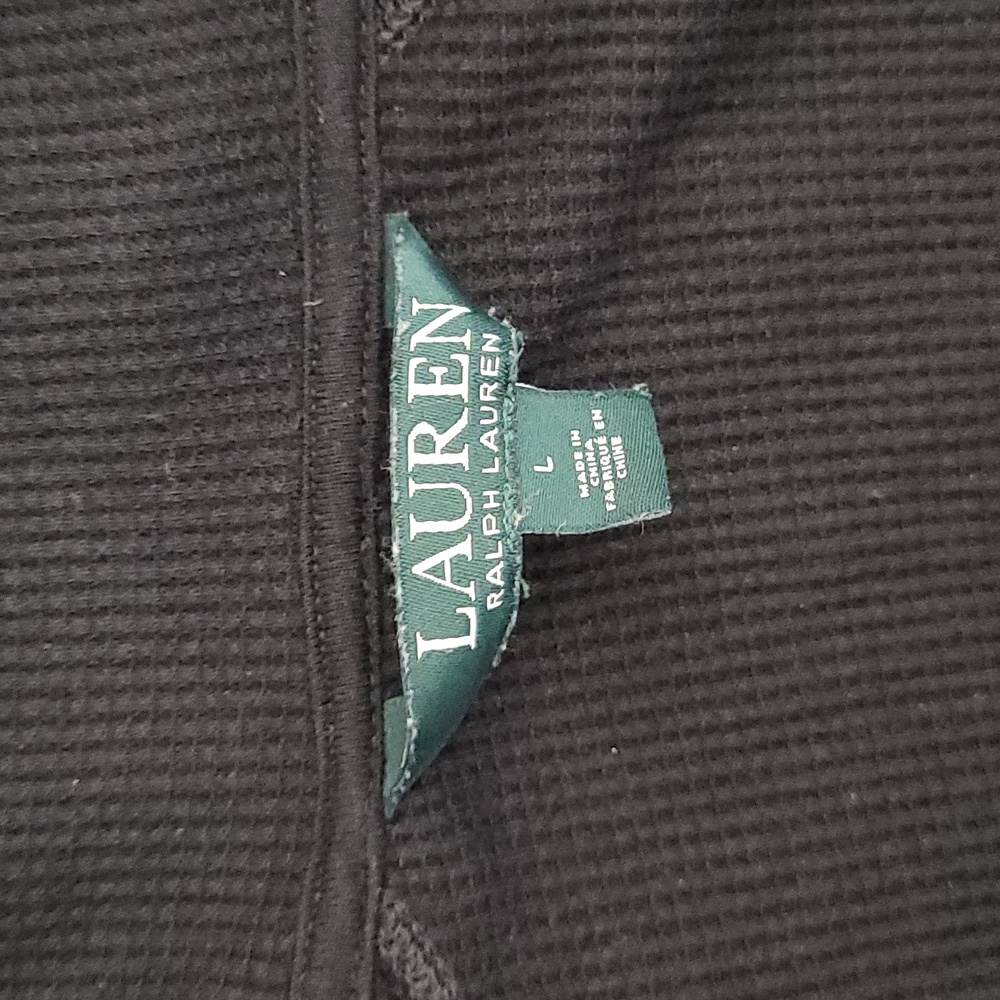 Lauren Ralph Lauren‎ Womens L Thermal Pullover Quarter Zip High Neck Fitted - Picture 6 of 8